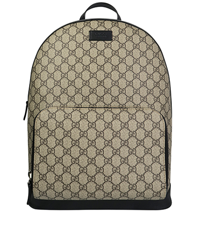 GG Supreme Backpack, &pound;895, Handbags, Black/Brown, Coated Canvas, Front view